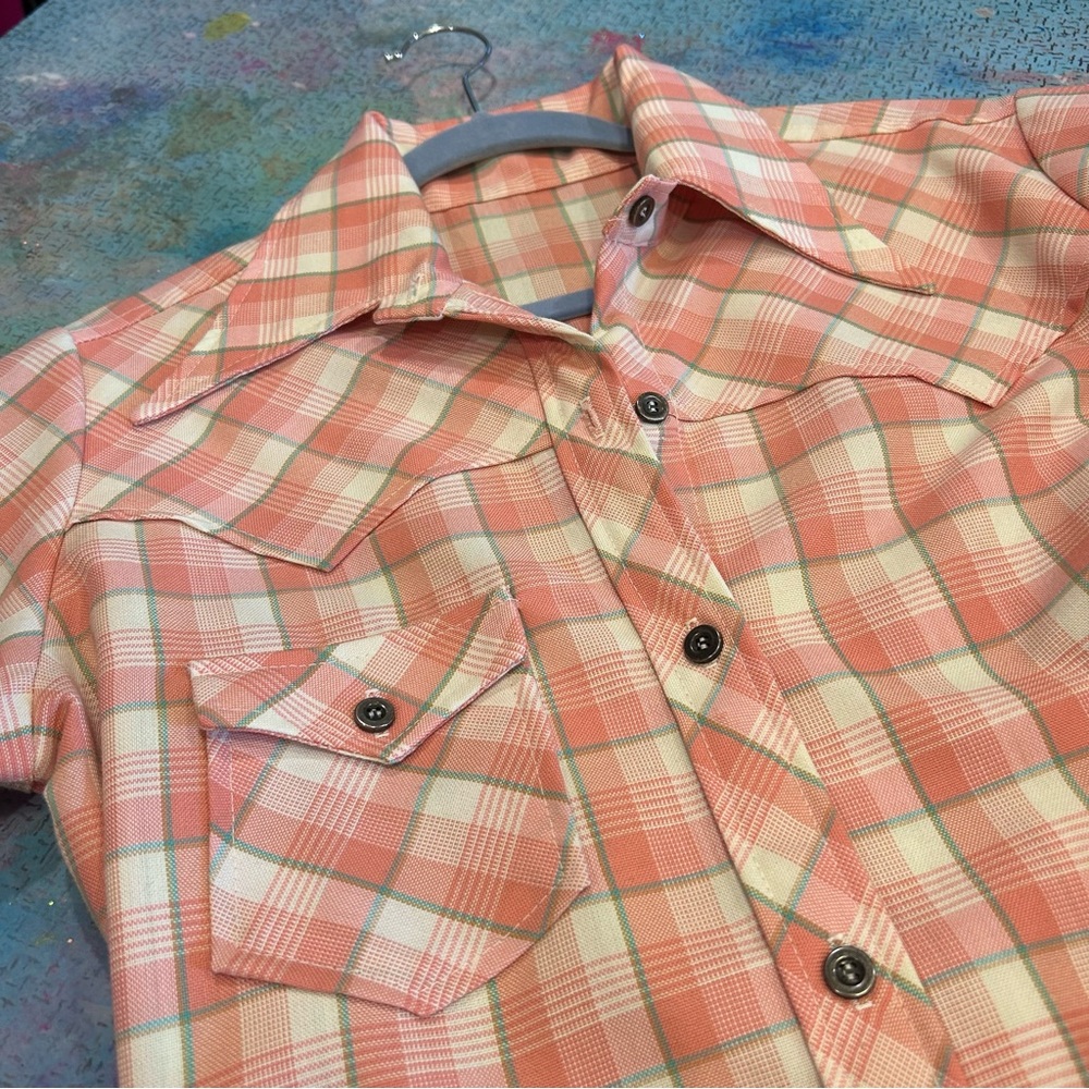 Vintage Pink Western Plaid